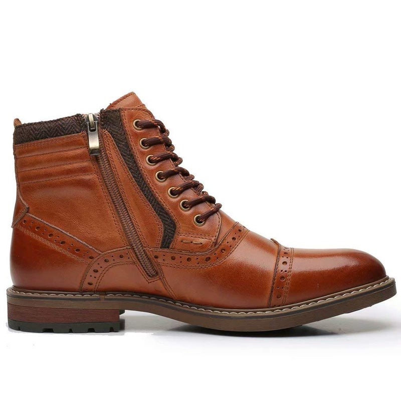 Arkbird Mens Chelsea Boots, Stylish and Comfort Leather Chukka Ankle Boots with Zipper (Brown 12) - Image 3